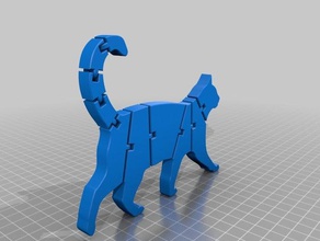 bel gatto animali articolato cat flessibile 3d print model - Mito3D