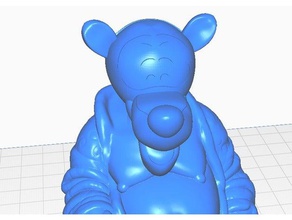 tigrou bouddha w mains rétro collection sculptures le buste remix la statue winnie pooh 3d print model - Mito3D