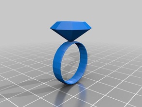 anel de diamante A impressão 3d 3d print model - Mito3D