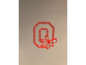 blocco o stencil La stampa 3d il buckeye buckeyes s u in ohio stato 3d print model - Mito3D