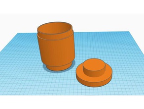 round lego brick container containers 3d print model - Mito3D