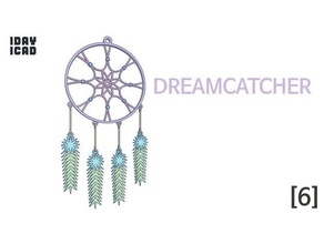 1day 1cad dreamcatcher 6 art 1day1cad accessory decor decoration frame feather string 3d print model - Mito3D