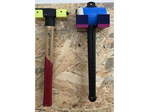 gummihammerhalter rubber hammer holder tool holders & boxes wallmount wandhalterung werkzeughalter werkzeugwand 3d print model - Mito3D