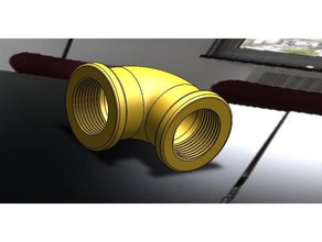 pipe elbow m22x15 diy brass 3d print model - Mito3D