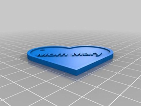 my customized heart name gift tag mom mary decor 3d print model - Mito3D