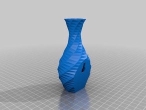 düşük poli tek çiçek vazo duvara monte dekor poly spiral burgulu 3d print model - Mito3D