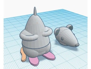 bobble head gambá animais de estimação 3d print model - Mito3D