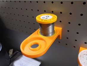 pegboard solder alloy 55mm spool holder 25mm pitch 5mm holes organization 3d print model - Mito3D