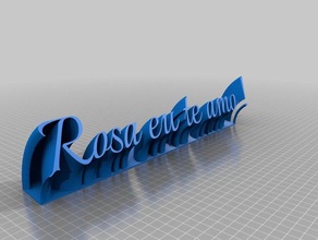 özel süpürme isim plakası rosa amor benim ofis özelleştirilmiş 3d print model - Mito3D