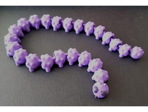 caterpillar eklemli hayvanlar hayvan mafsallı kolay yazdırma böcek oyuncak 3d print model - Mito3D