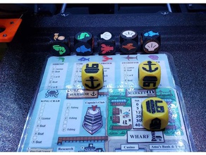 flotta gioco di dadi - boat & città + soluzione storage i boardgames stampa giocare 3d print model - Mito3D