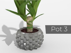 pot 3 décor de la fleur fleurs vase les vases l'usine jardinière planteurs plantes plante en 3d print model - Mito3D