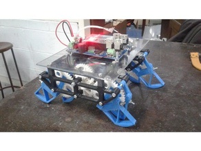 rollingstep walker robotics dc motor foot gears linkage robot walking 3d print model - Mito3D