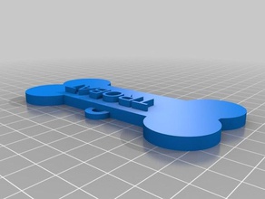 il mio personalizzate pet dog tag a forma di osso allungato gli animali domestici su misura 3d print model - Mito3D