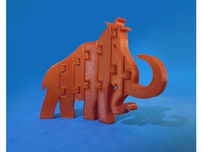 flexi mamute animais articulado articulada a figura flexível mamut lanoso 3d print model - Mito3D