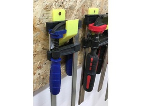 schraubzwingenhalter screw clamp holder tool holders & boxes mount schraubzwinge tools wallmount werkzeughalter werkzeugwand 3d print model - Mito3D