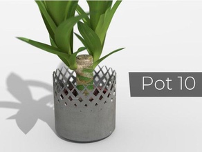 10 pot dekor çiçek saksı çiçekler saksısı vazo vazolar bitki ekici saksılar bitkiler 3d print model - Mito3D