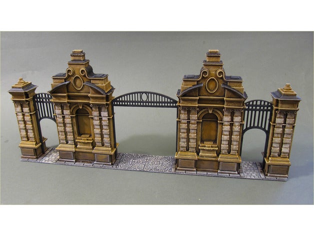 baroque gate games architecture bolt action building train wargaming 3D print model - Mito3D