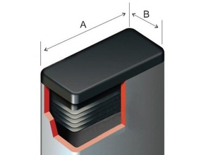 tapon perfil rectangular tapones tub organización 40 100 120 40x100 40x120 el enchufe 3d print model - Mito3D