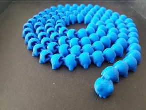 chenille articulée très longue de 100 pièces animaux articulés long 3d print model - Mito3D