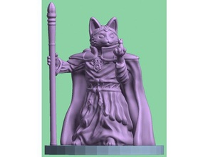 cat mage toy & game accessories catfolk decoration dnd mini miniature dungeons dragons feline kitty magic miniatures pathfinder rat rodent tabaxi wizard 3d print model - Mito3D