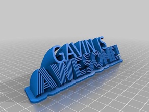 gavin name plate 2 lines fonts remix signs & logos customized 3d print model - Mito3D