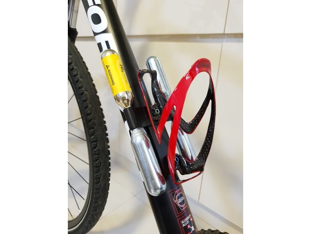 bike quadruple co2 cartridge holder sport & outdoors bicycle mount ikea hack 3D print model - Mito3D