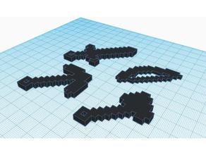 minecraft tools-Bogen 2d-Kunst 3d print model - Mito3D