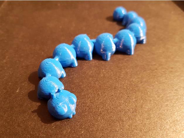 lagarta - articulado animais articulada caterpillar bonito divertido inseto nosupport brinquedo 3D print model - Mito3D