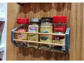 spice rack organization 3m command strips cabinet dowel spicerack spices organizer wood 3d print model - Mito3D