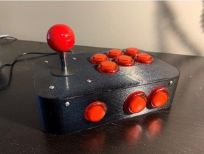 arcade controller - m3 variation larger buttons electronics button joystick m3d micro nut retropi retropie retro usb 3d print model - Mito3D