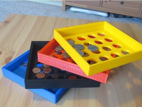 coin sorting sieve coins & badges holder desk organizer money organization 3d print model - Mito3D