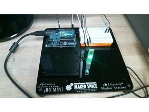 3dx arduino 2led lights electronics bracket breadboard led resistor wires 3d print model - Mito3D