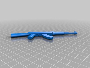 ak47 clave de la etiqueta llaveros arma fuego llavero keytag modelo rifle 3d print model - Mito3D