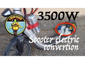 3500w electric scooter oxelo 9f v1 - l'h lice cass e sport & outdoors 2ma 3500 w belt decathlon conversion fpv h motor mount qad quick dirty thomas saint georges vesc 3d print model - Mito3D