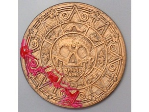 azteca de oro imán nevera decoración 3d print model - Mito3D