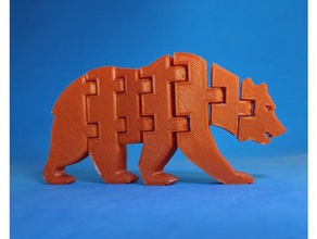 flexi grizzly animals animal articulado articulated flexible juguete toy 3d print model - Mito3D