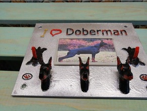 dobermann coat hook gli animali domestici 3d print model - Mito3D