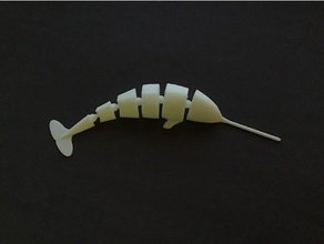 flexi narwhal toys & games articulated ball joint jointed narwhale ocean sea whale 3d print model - Mito3D