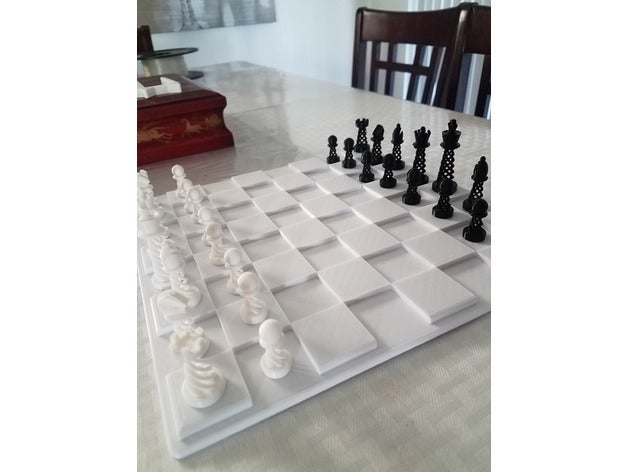 3d chess board chessboard 3D print model - Mito3D