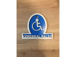 disability awareness badge 3d print model - Mito3D