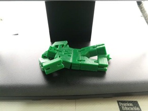 yossele pequena cadeia articulados bloco robô quebra-cabeça quebra-cabeças blockbot cubo cubebot elástico puzle seqüência de caracteres brinquedo 3d print model - Mito3D