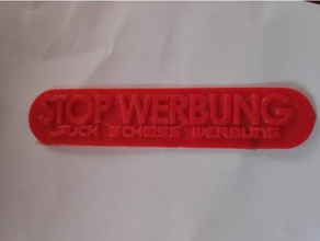 stop werbung signs & logos commercial warning 3d print model - Mito3D