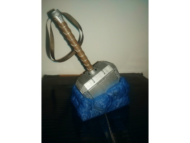 mjolnir rock base office pen holder thor thors hammer 3D print model - Mito3D