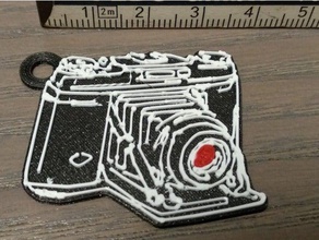 vintage camera pin pendant mm 3 color keychains keychain multimaterial 3d print model - Mito3D