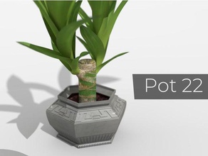pot 22 decor cactus planter flower flowerpot flowers vase vases plant planters plants 3d print model - Mito3D