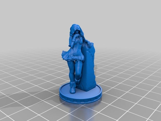 tiefling desonestos hino com capuz pessoas dnd feminino miniatura 3D print model - Mito3D