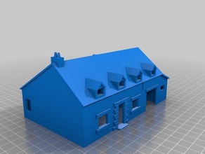 petite maison basse bâtiments et structures de l'architecture à l'échelle ho n échelle 3d print model - Mito3D