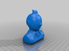 buste de tintin brinquedos & games quadrinhos 3d print model - Mito3D
