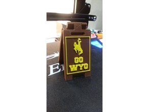 wyoming mini ayak kovboy işaretler ve logolar 3d print model - Mito3D